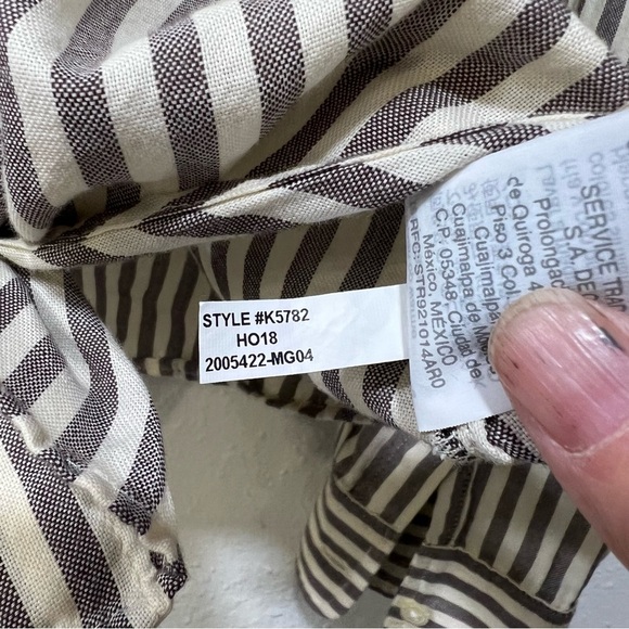 Madewell Tie Front Shirt in Maitland Stripe Long Sleeve Button Up Top Size Small - Picture 6 of 7